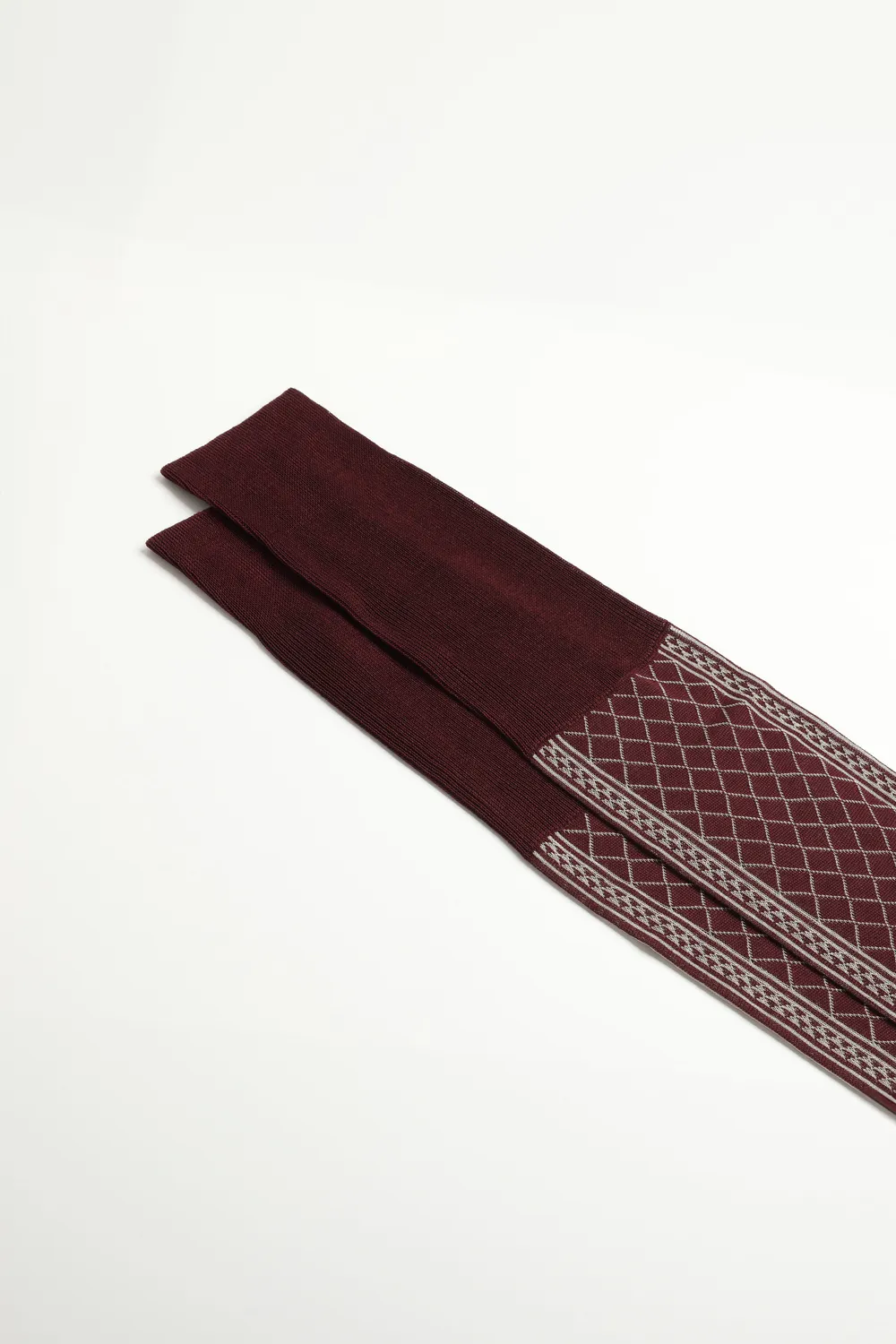 Bresciani Essentials Mosaico strømper bordeaux bomuld