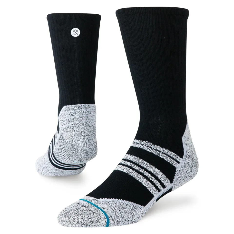 Stance Fusion Grip crew-sok sort – med greb