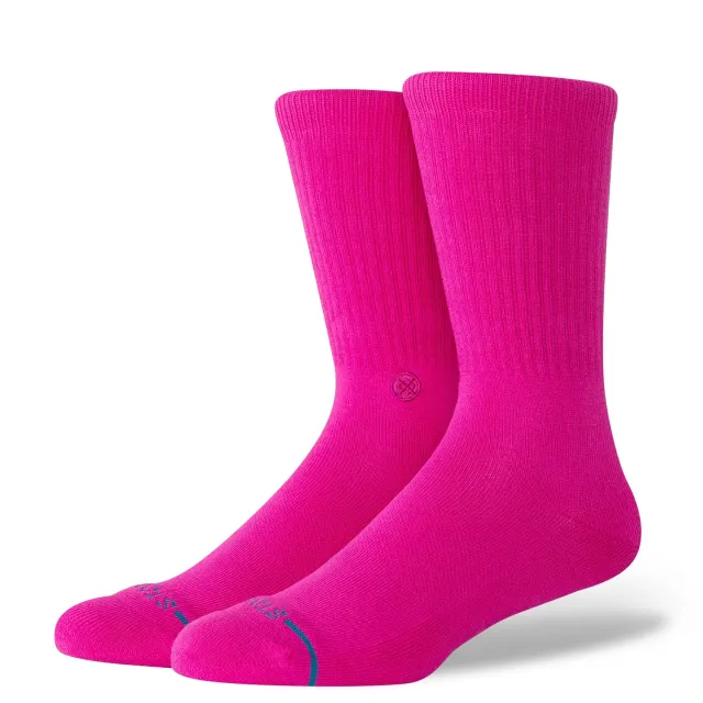 Stance Icon Crew sokker fuchsia medium støtte
