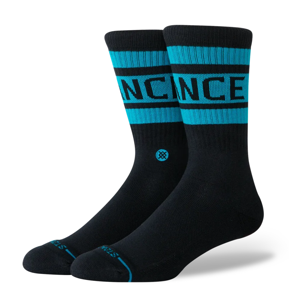 Stance Boyd crewstrømper teal stribet bomuld
