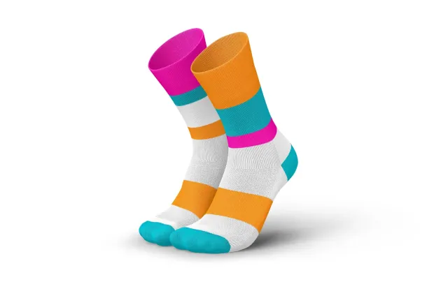 Incylence Running Bands løbestrømper cyan orange polstrede