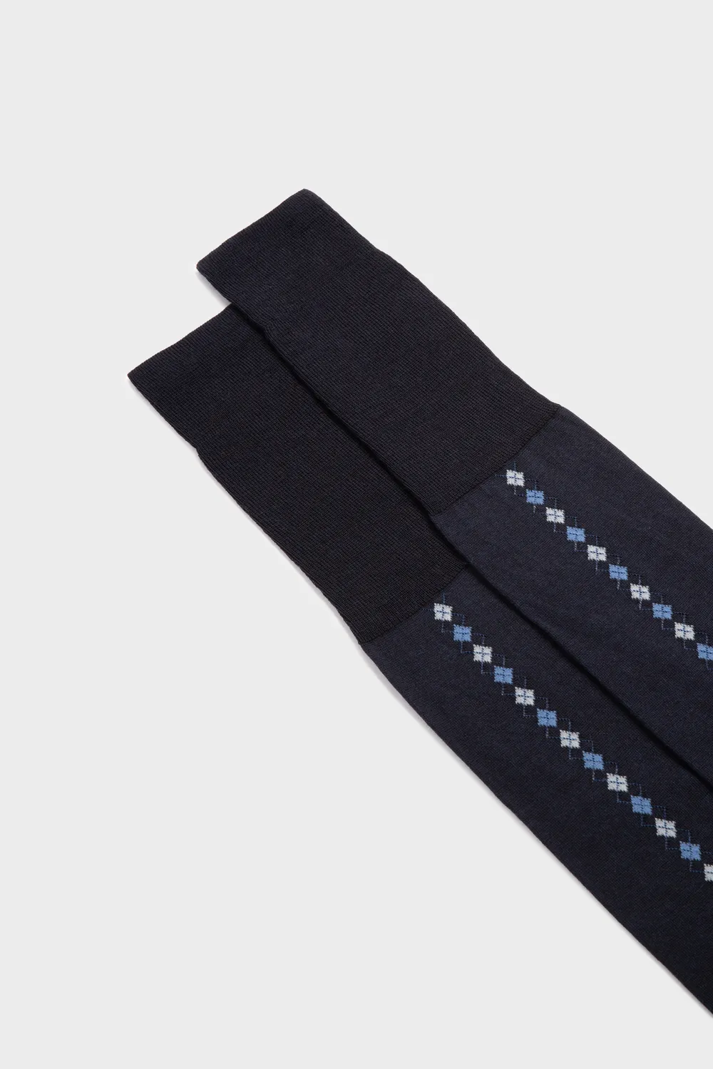 Bresciani Essentials Elio strømper blå 1 par ternet uld