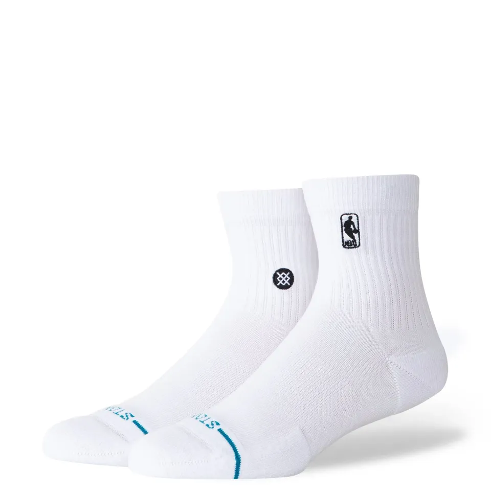 Stance Logoman Quarter ankelstrømper hvid M medium polstring
