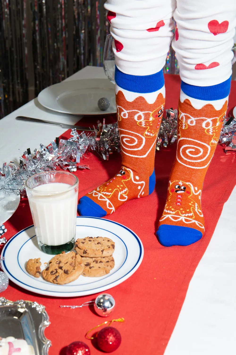 Eat My Socks Xmas Cookie Kids strømper creme bomuld