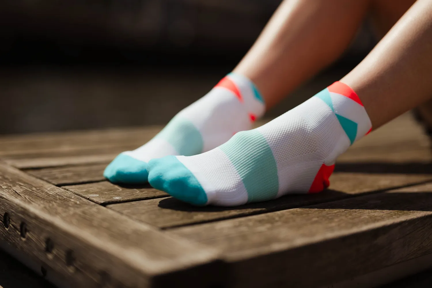 Incylence Running Peaks Short løbestrømper cyan inferno – let