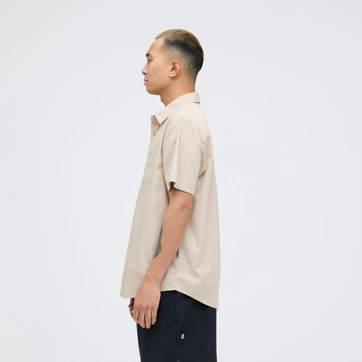 Stance Bales Button Up t-shirt string grey økologisk