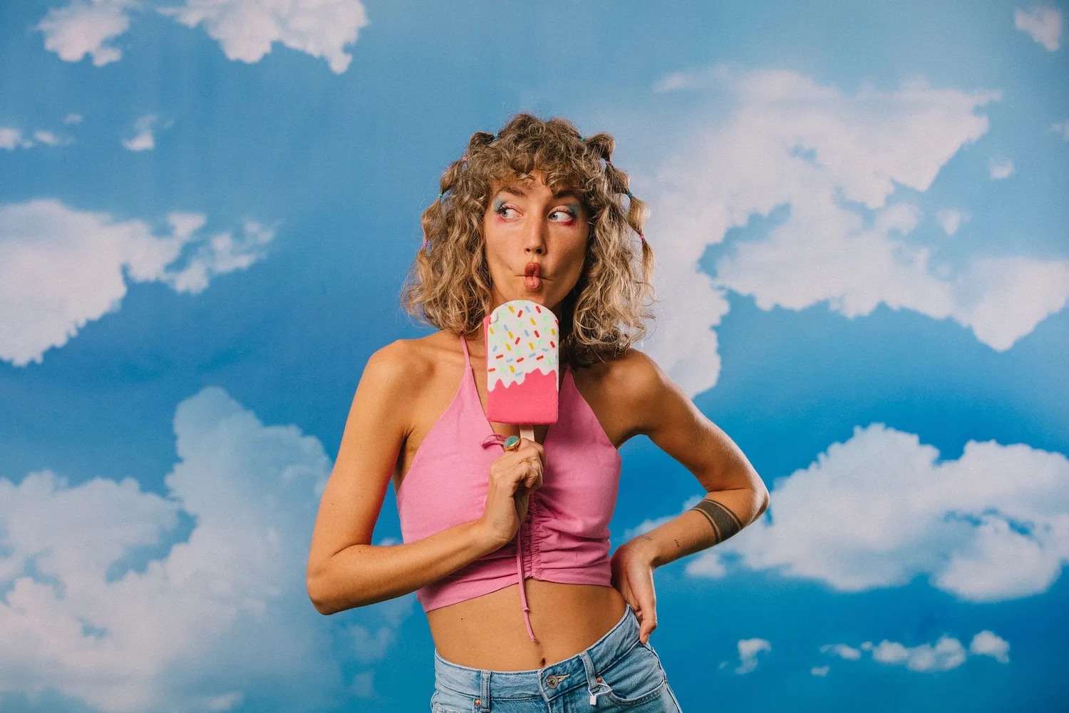 Eat My Socks Frozen Pop Strawberry sokker jordbær bomuld