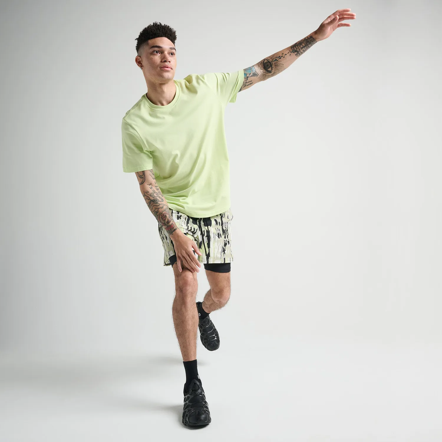 Stance Flux Performance shorts green camo liner