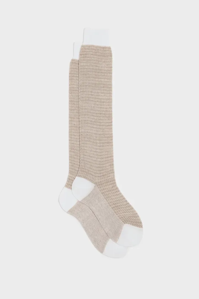 Bresciani Essentials Attilio strømper white-beige bomuld-hør