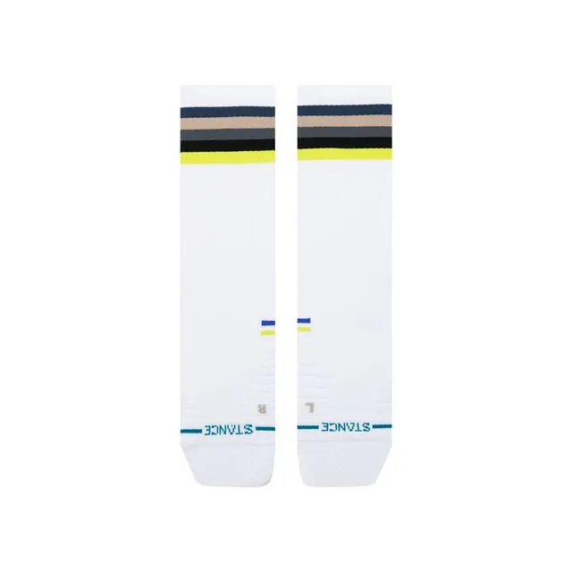 Stance Line Up Mid Ribbed strømper hvid ribstrikket