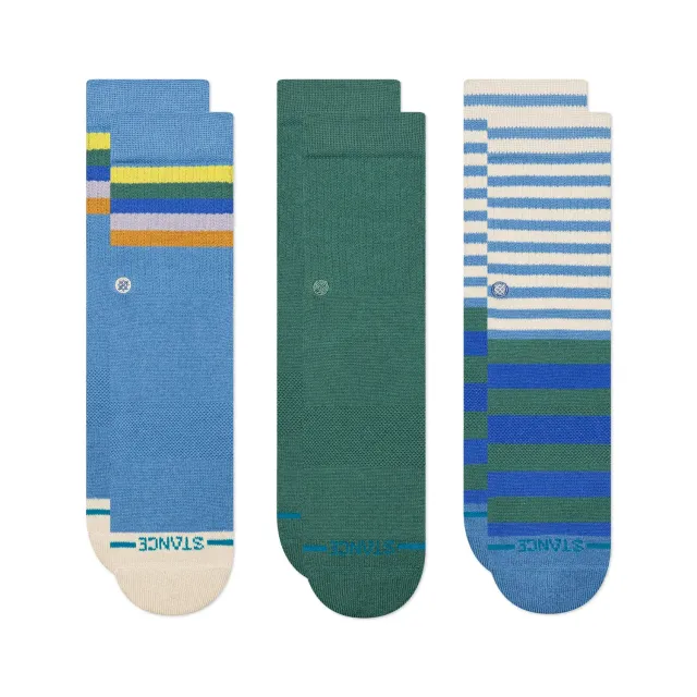 Stance Kids Stripe strømper capri blue 3-pak crew