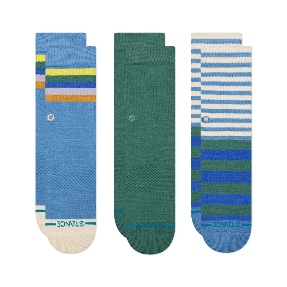 Stance Kids Stripe strømper capri blue 3-pak crew