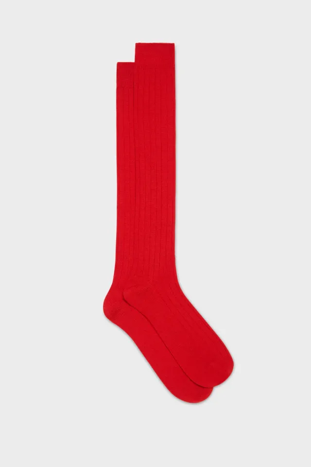 Bresciani Essentials Lupo herresokker rød uld