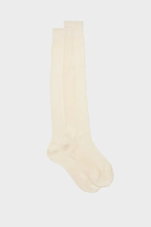 Bresciani Luxury Celio herresokker hvid silke