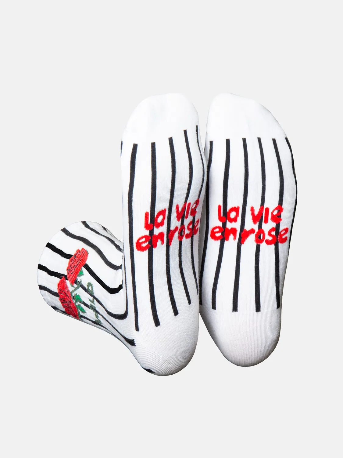 Eat My Socks Rose strømper flat-pack rosenmotiv