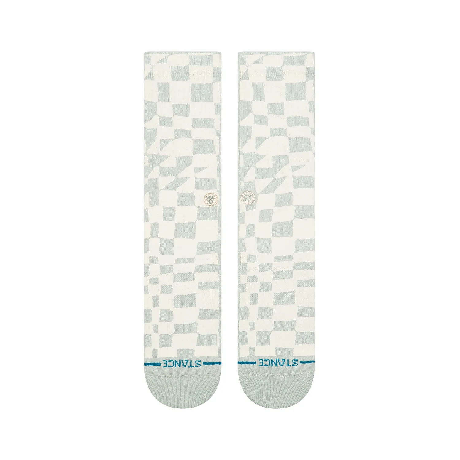 Stance Wave Check crew sokker lyseblå medium
