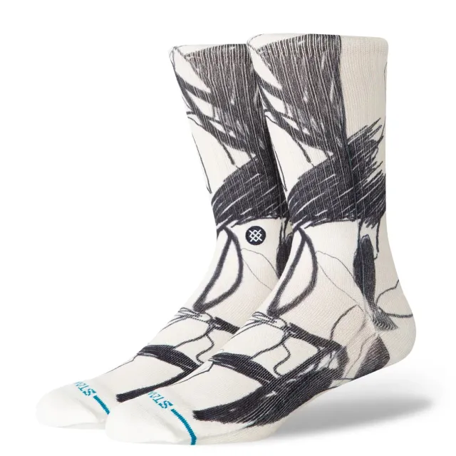 Stance Art Studio crew strømper hvid poly-blend
