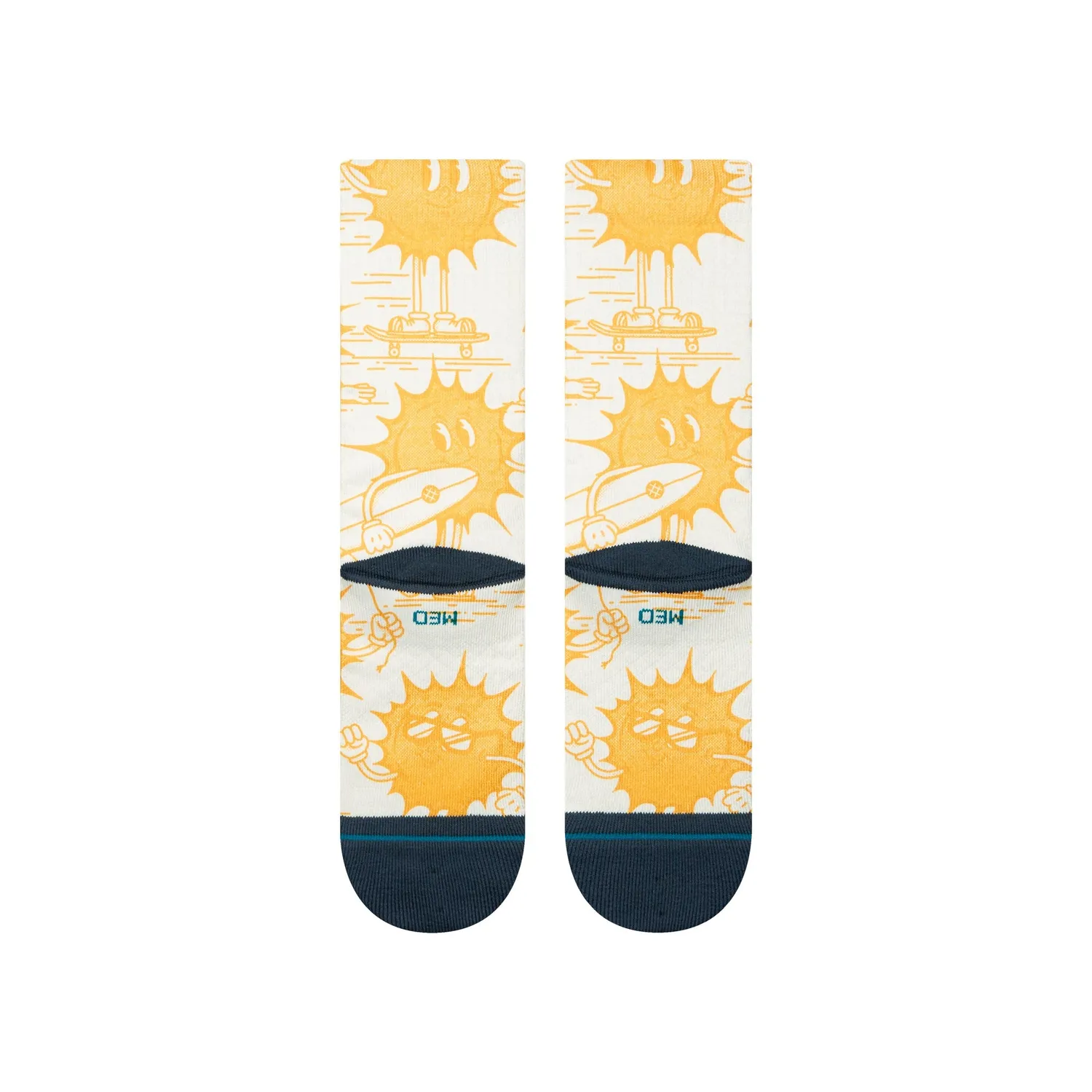 Stance Sonnys Crew sokker gul M – medium poly-blend