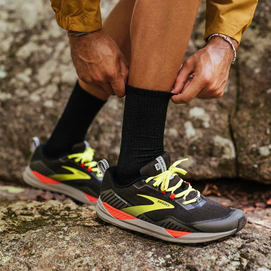 Feetures Merino 10 Ultra Light Mini Crew løbestrømper Charcoal merinould