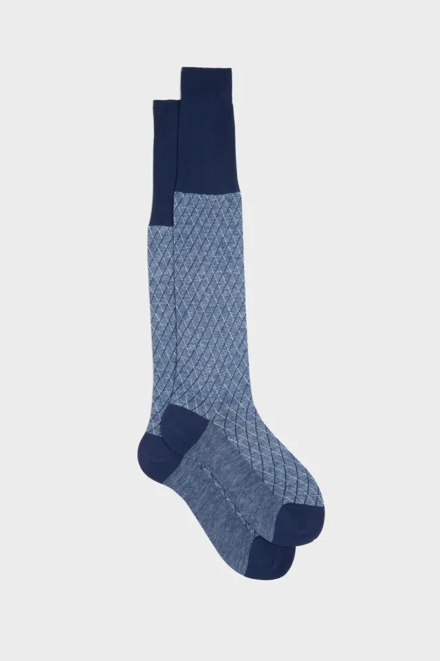 Bresciani Essentials Anteo strømper lyseblå bomuld-hør