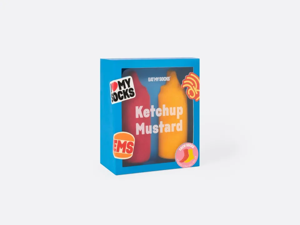 Eat My Socks Ketchup Mustard sokker 2 par rød/gul