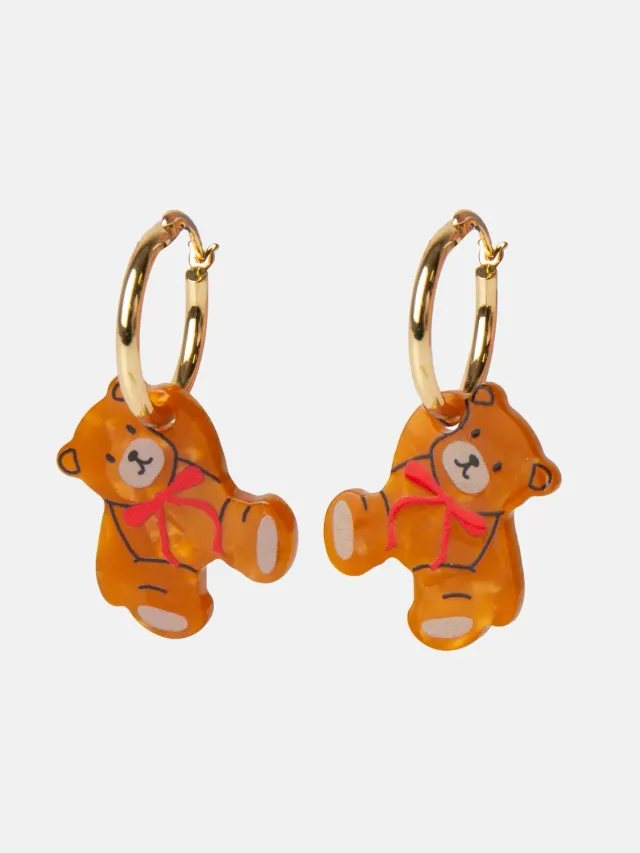 Eat My Socks Teddy Bear øreringe bamse forgyldt