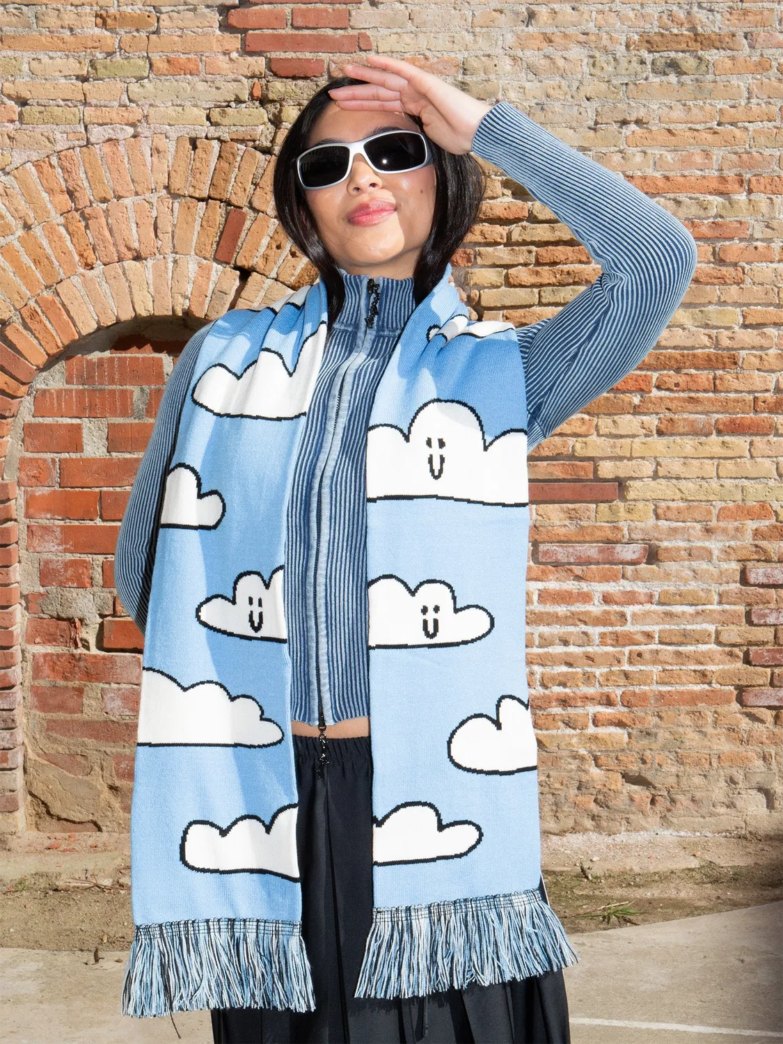 Eat My Socks Cloud Scarf tørklæde hvid sky