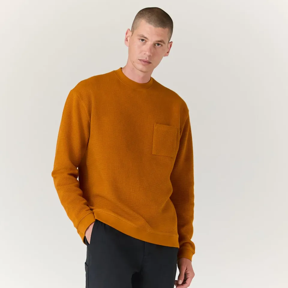 Stance Waffle Crewneck strik spice – kraftig bomuld