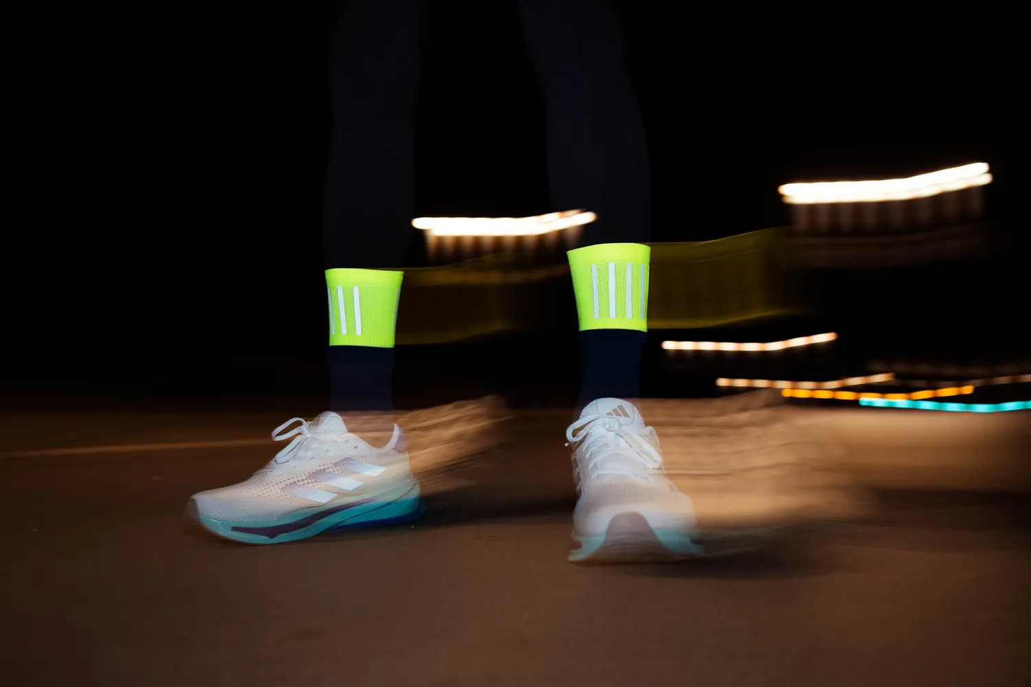 Incylence High-Viz V3 løbestrømper blå-gul 39-42 reflekterende