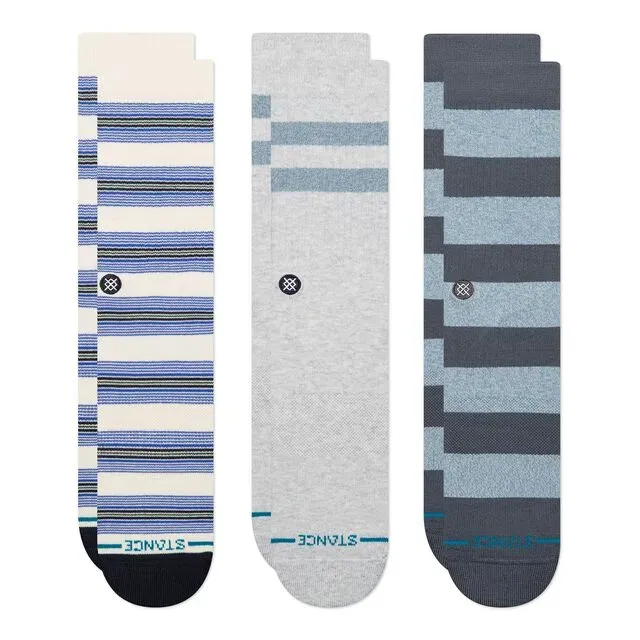 Stance Sako Crew sokker White 3-pak bomuld