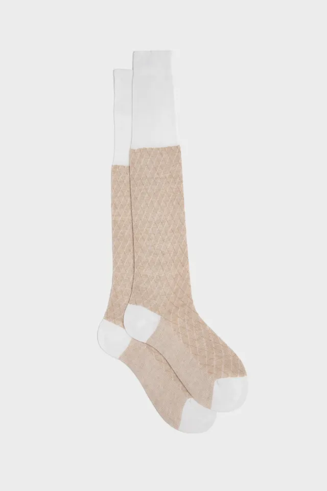 Bresciani Anteo strømper bomuld-hør cream