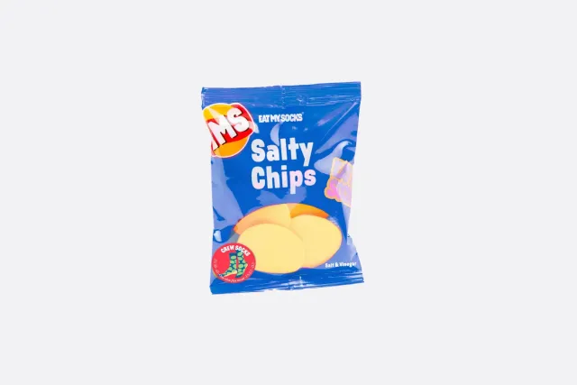 Eat My Socks Salty Chips Blue sokker chipspose
