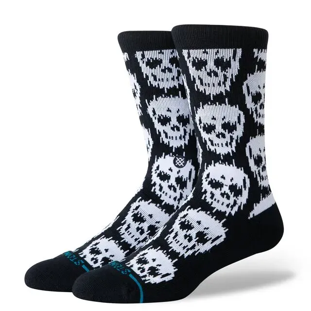 Stance Static Skull crew sokker sort – medium støtte