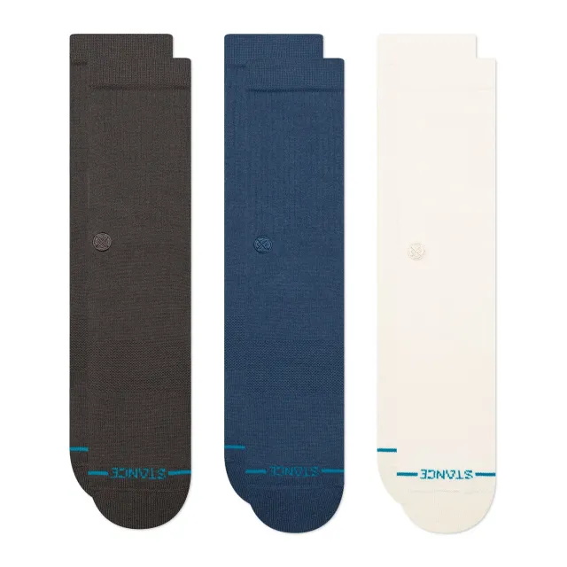 Stance Icon Crew strømper grå 3-pak bomuld medium