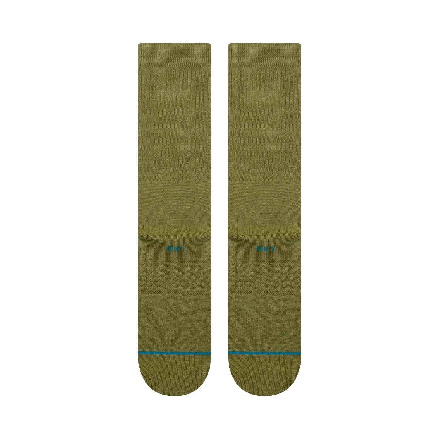 Stance Icon Crew strømper 6-pak oliven bomuld