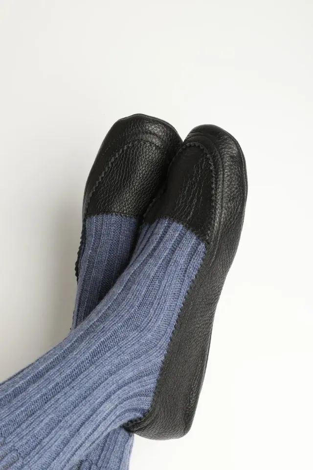 Bresciani Luxury Slippers hjemmesko blå cashmere S-L