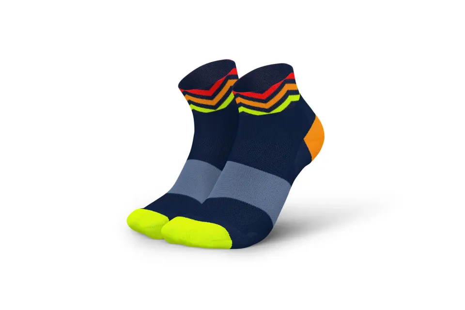 Incylence Ultralight Waves Short Navy Orange strømper
