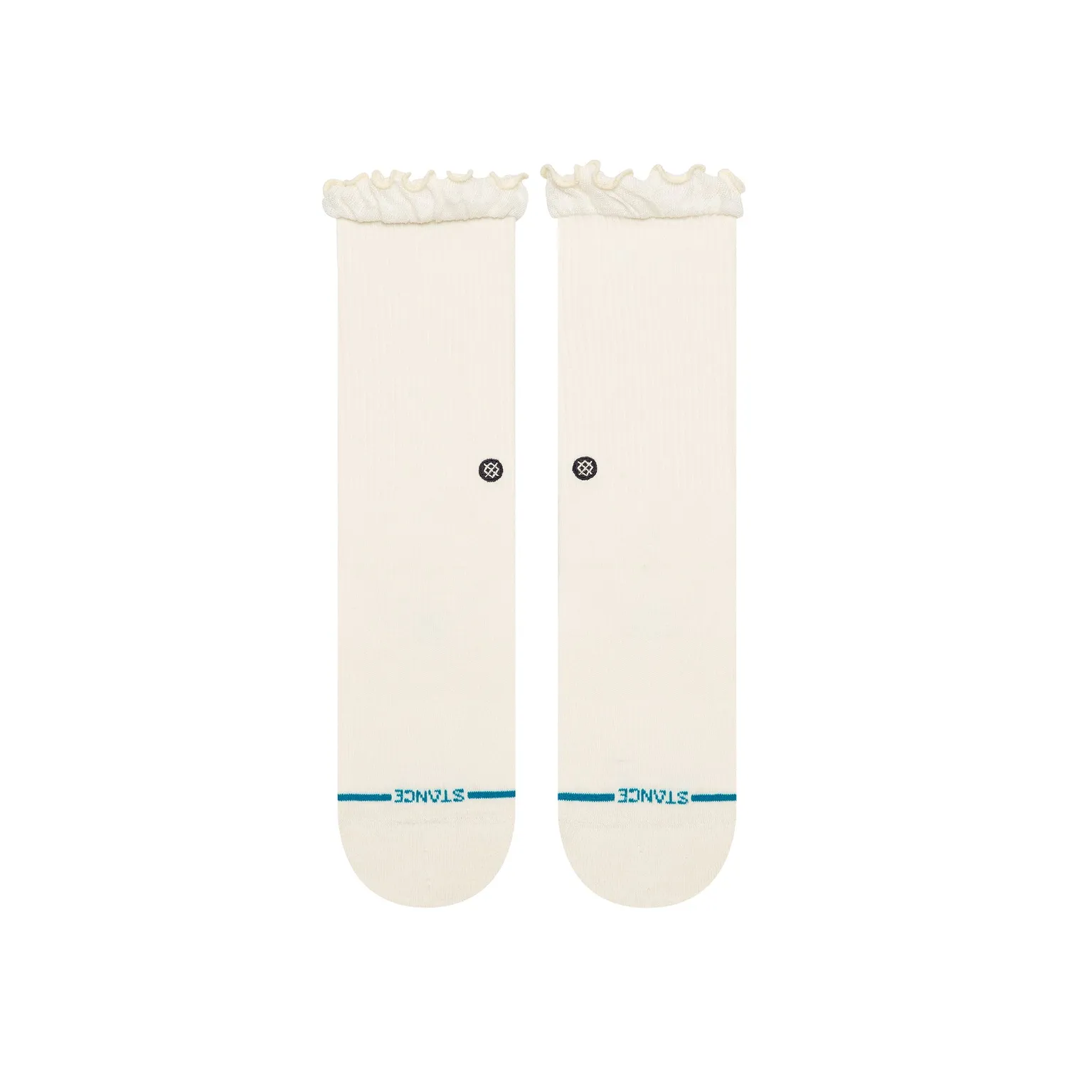 Stance Kids Ruffle Icon Crew børnestrømper Ivory bomuld
