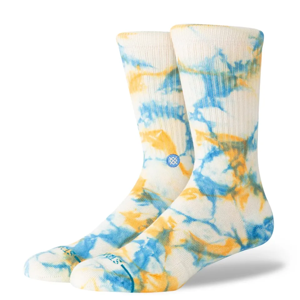 Stance Spotty Dye crewsokker mango bomuld