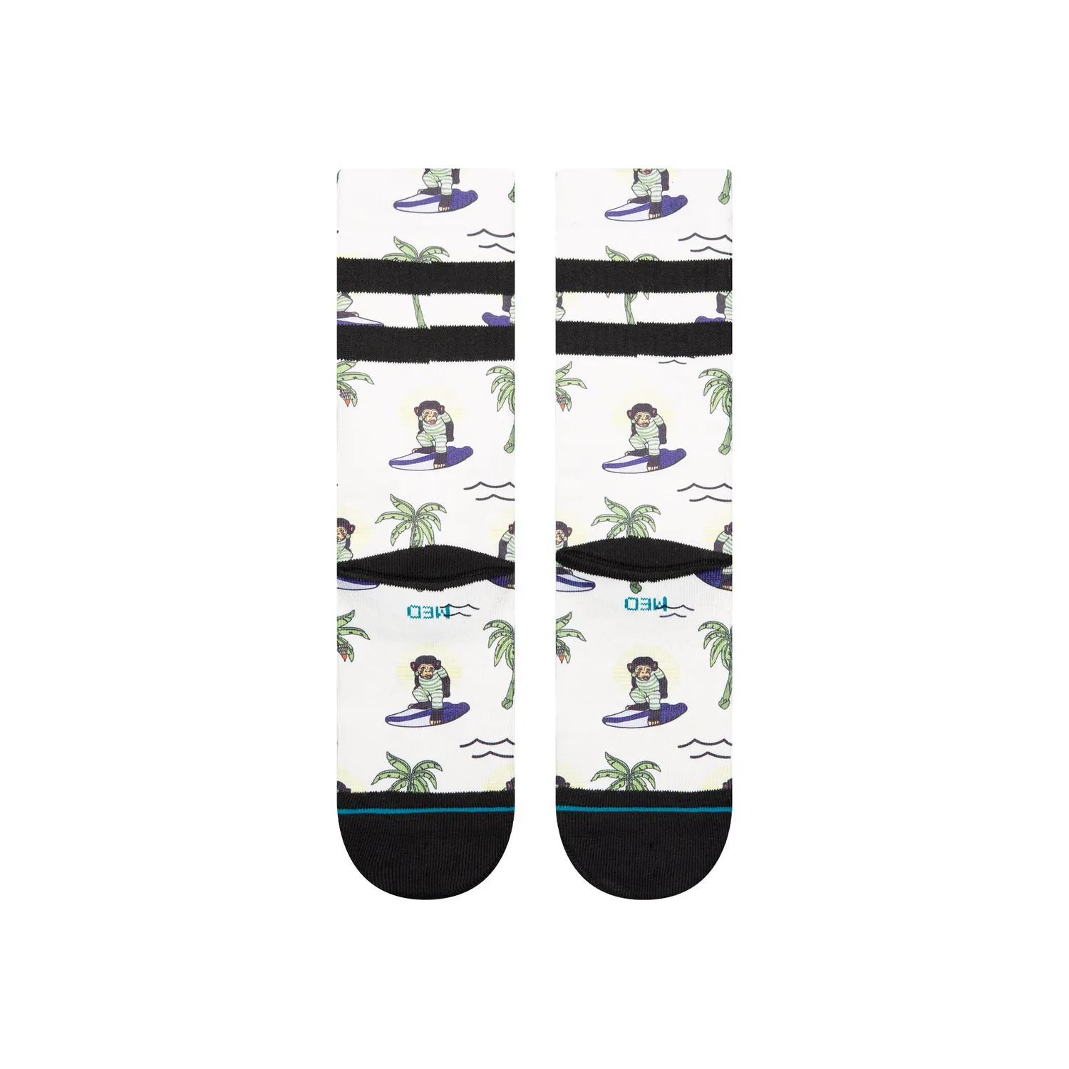 Stance Surfing Monkey crew sokker grå medium cushion
