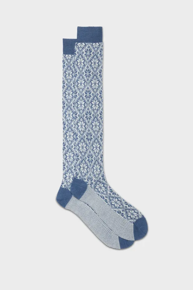 Bresciani Natale Astrum herresokker blå merinould