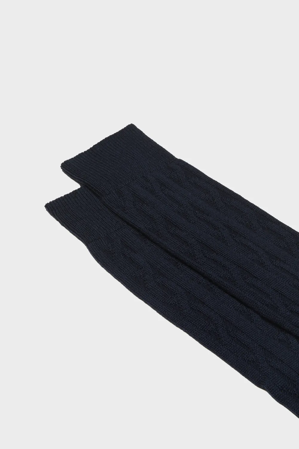 Bresciani Essentials Biagio strømper blå uld flet