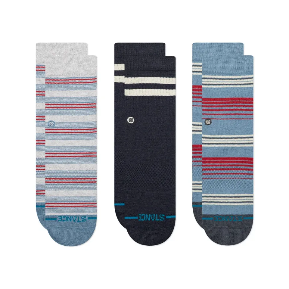 Stance Kids Easton Crew strømper Blå 3-pak nylon