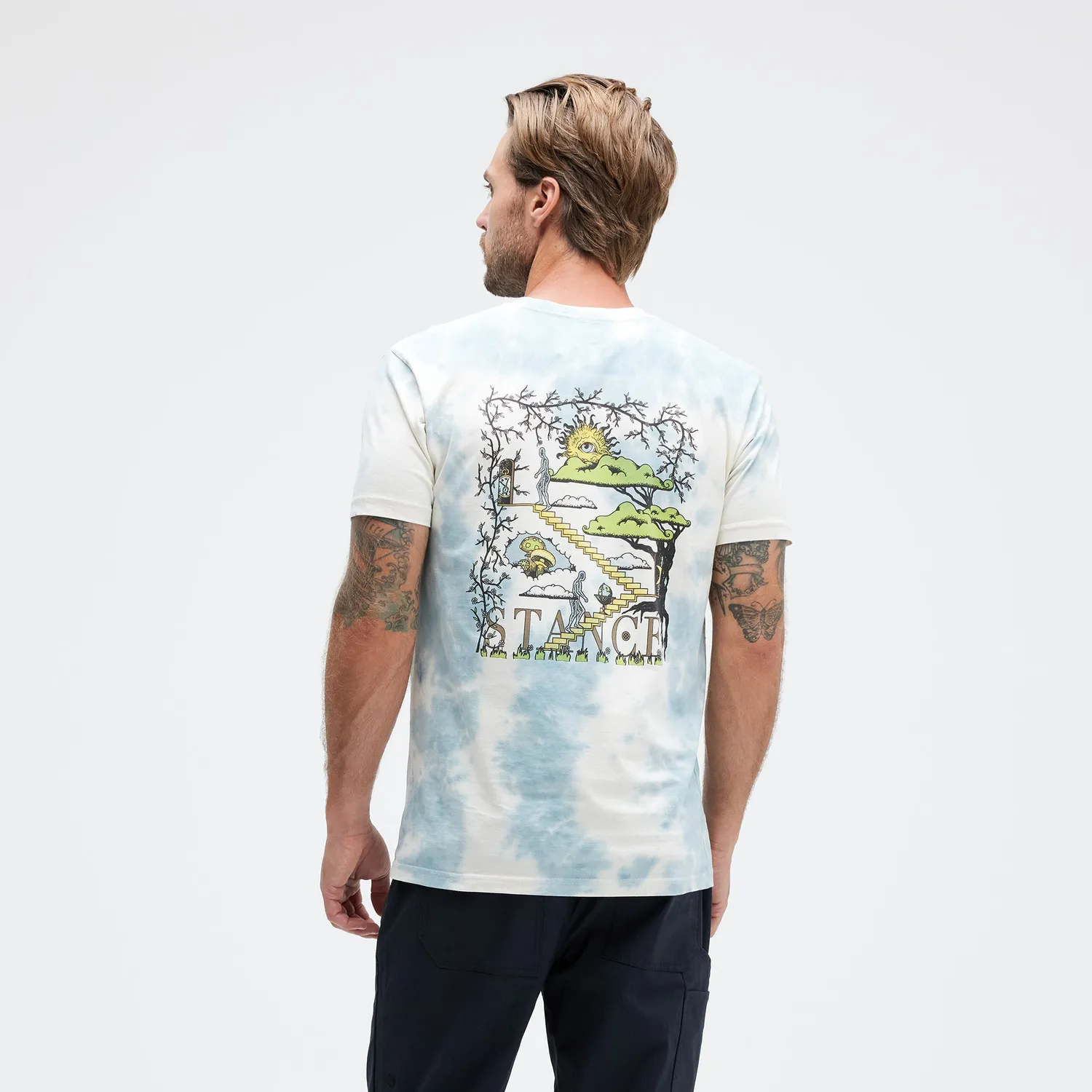 Stance Sol t-shirt Blue Wash mellemvægt bomuld