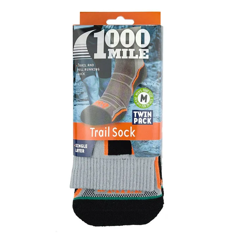 1000 Mile Trail 21 løbestrømper grå 2-pak merino
