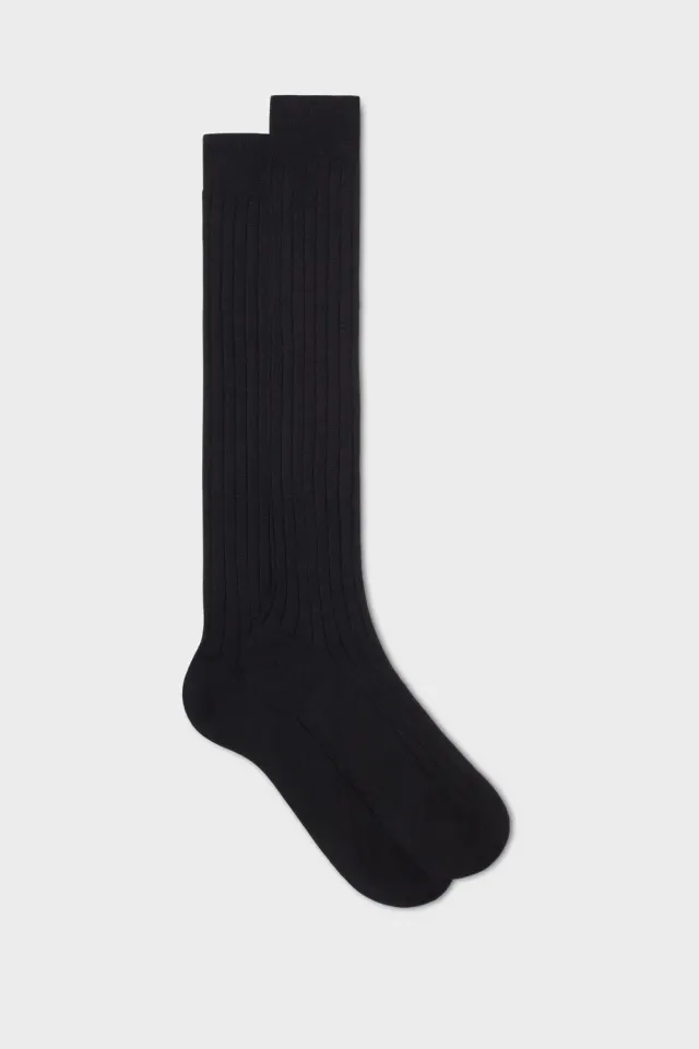 Bresciani Essentials Valerio strømper sort hør