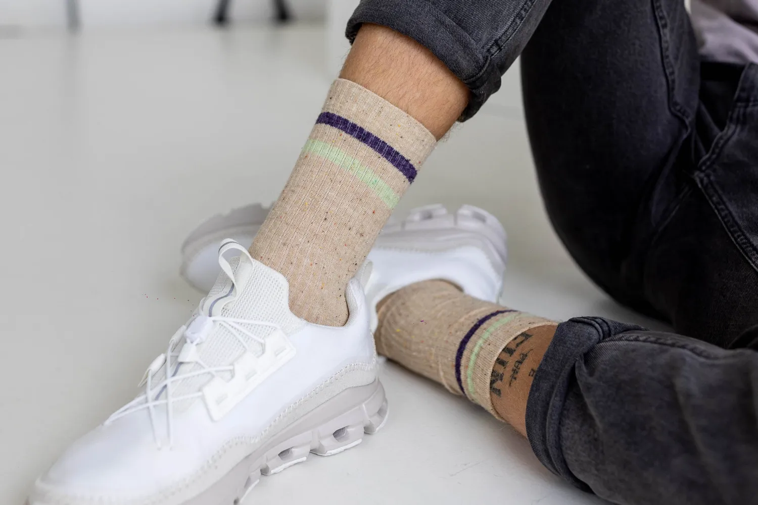 Incylence Lifestyle One hverdagssokker beige purple bløde