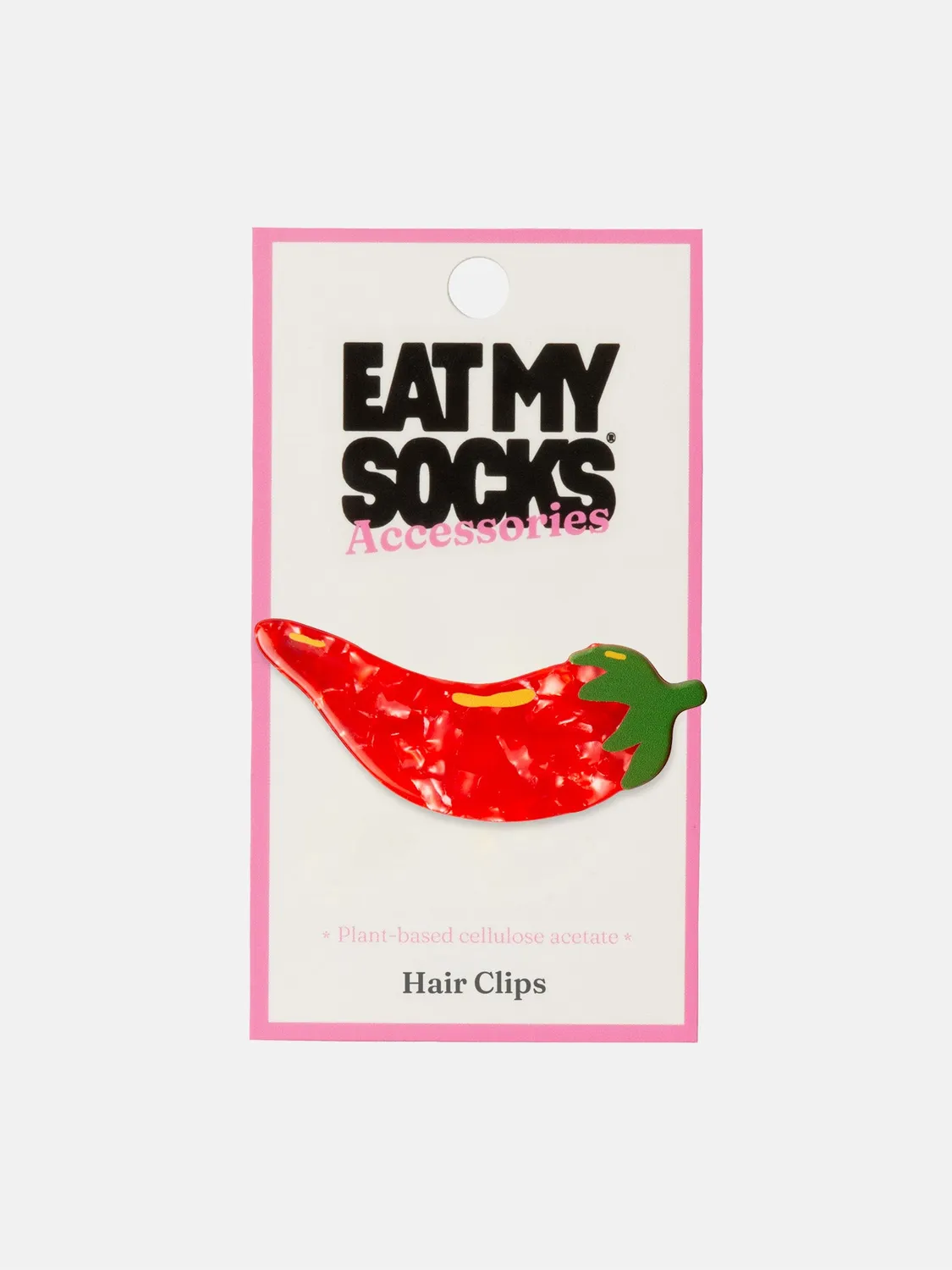 Eat My Socks Chili hårspænde rød acetat
