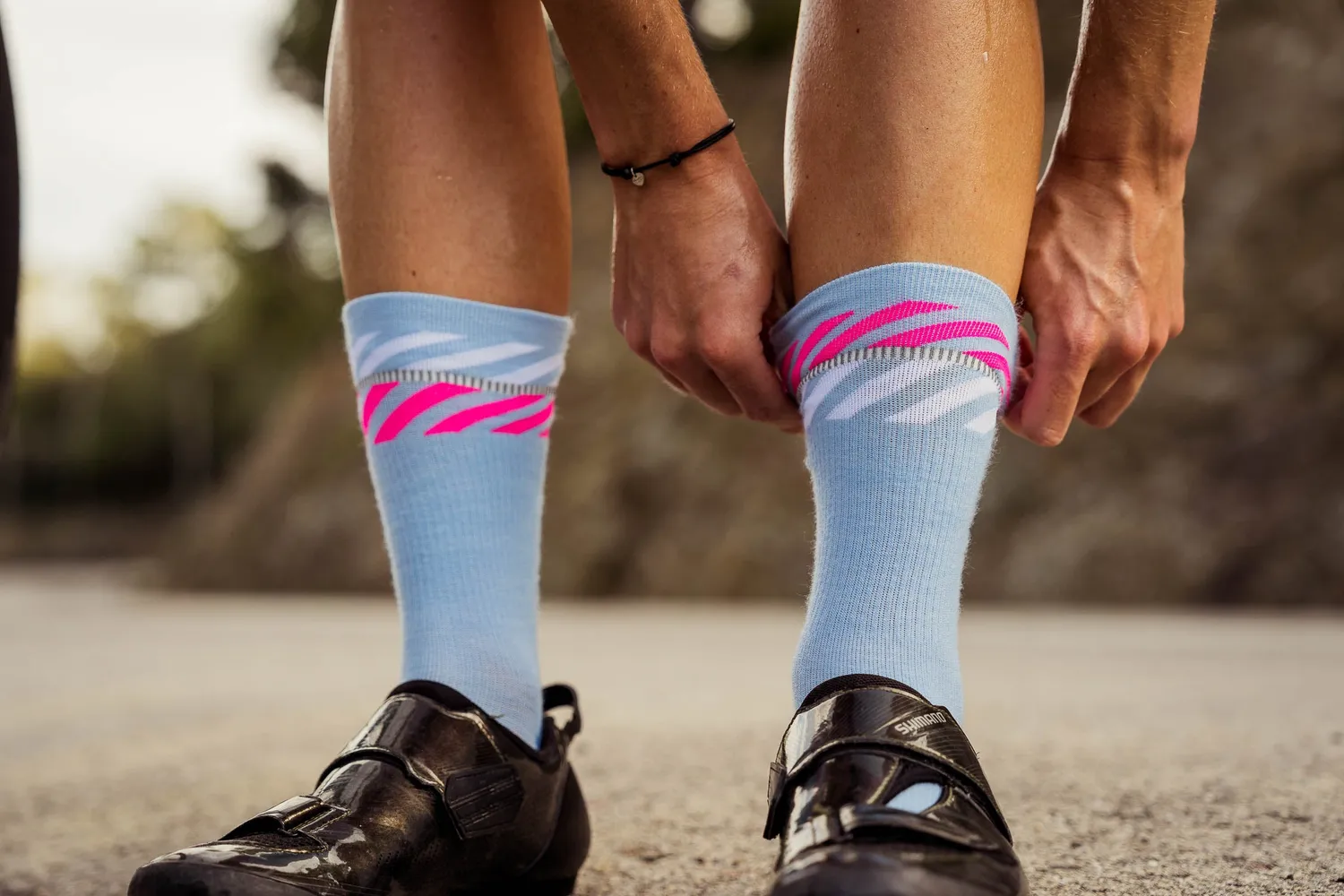 Incylence Merino Light Lanes vandresokker water pink