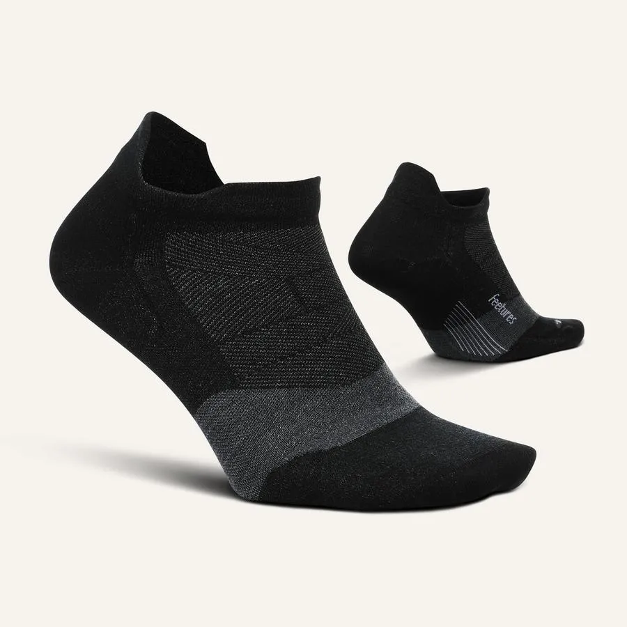 Feetures Merino 10 Cushion No Show løbesokker Charcoal uld